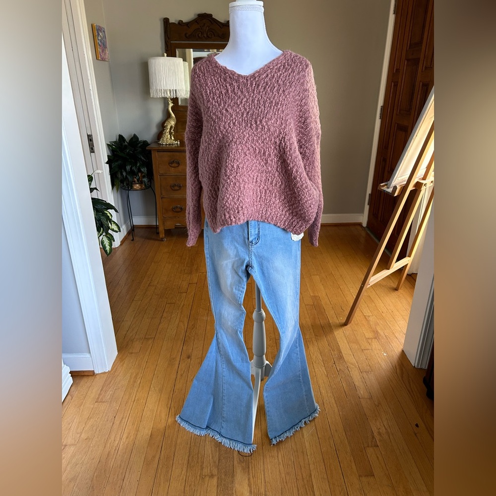 NWT Altar'd State Light Blue Denim Jeans and Altar’d State Punk Sweater